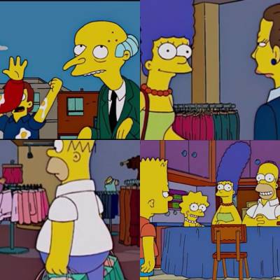 Bart déprime après son match/ Homer vend des lits.